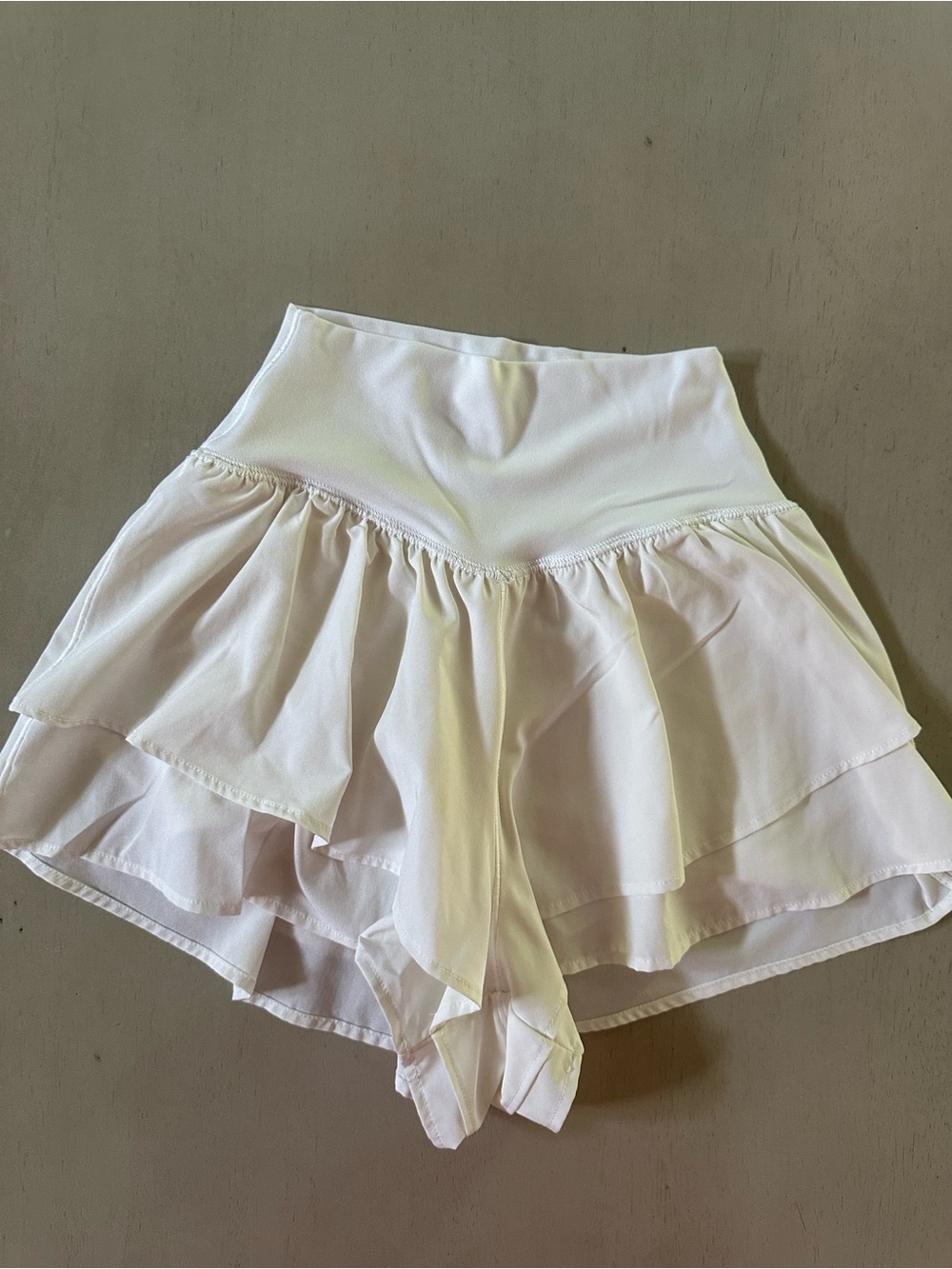 OFFLINE by Aerie Real Me Layered Ruffle Active Skort- size XXS - White -like new